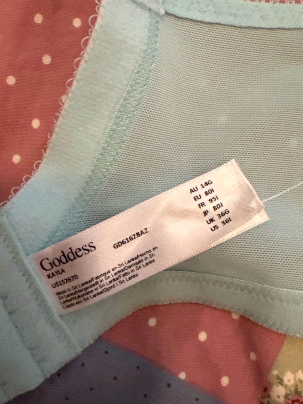 Goddess Light Blue Floral Underwire Bra - Picture 3 of 4